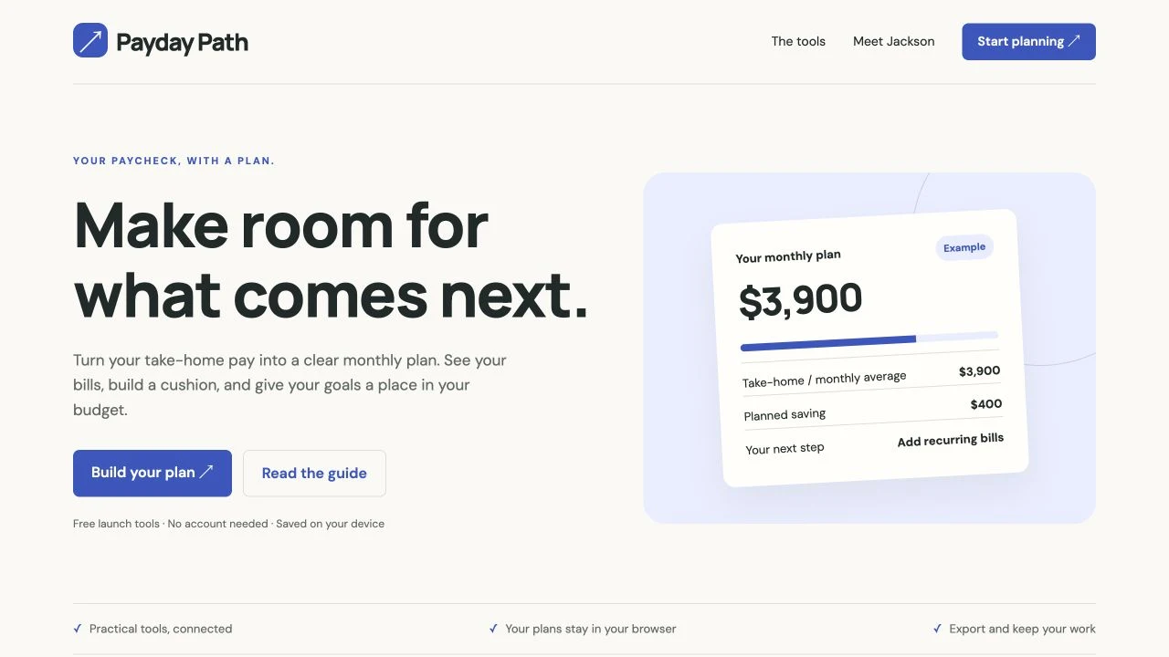 Payday Path homepage preview